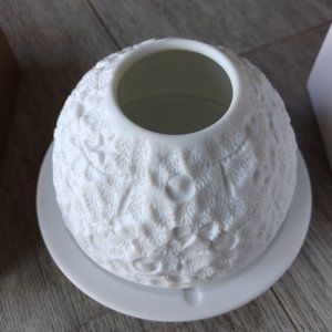 BRAND NEW-Christmas Tree-Boxed Bernardaud Lithophane Candle Votive by BERNARDAUD